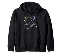 (TG. S) Disney Peter Pan Starry Flight Silhouette Felpa con Cappuccio - NUOVO