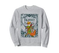 (TG. S) Disney Robin Hood Retro Vintage Distressed Felpa - NUOVO