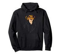 (TG. S) Disney The Lion King Scar Large Face Felpa con Cappuccio - NUOVO