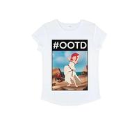 (TG. S) Disney The Little Mermaid-Maglietta da Donna OOTD Ariel T-Shirt, Bianco,