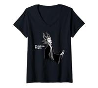 (TG. S) Disney Villains Maleficent It's Not Me It's You Maglietta con Collo a V