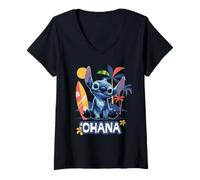 (TG. S) Donna Disney Lilo & Stitch Live-Action Movie 'Ohana Surf Beach Maglietta