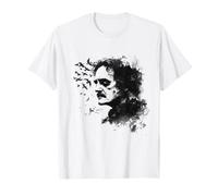 (TG. S) Edgar Allan Poe - Ritratto Dark con Corvi Maglietta - NUOVO