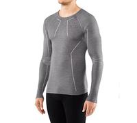 (TG. S) FALKE Wool Tech Zip Maglia - Maglia a Manica Lunga Uomo, Grigio (Grey-He