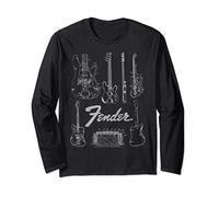 (TG. S) Fender Guitars & Amp Logo Maglia a Manica - NUOVO
