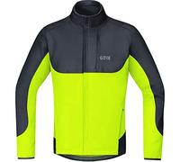 (TG. S) Gore Wear C5 Gore Windstopper Thermo Trail Giacca, Uomo, Nero/Giallo Neo