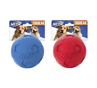 (TG. s) Hasbro Nerf Dog (2-Pack) Soccer Squeak Palla Giocattolo per Cani, Rosso/