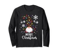 (TG. S) Merry Christmas Gnomi Buffalo Plaid Snowflakes Santa Lights Maglia a Man