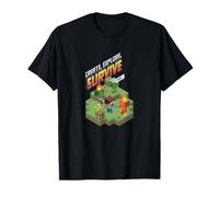 (TG. S) Minecraft Group Shot Create Explore Survive Maglietta - NUOVO