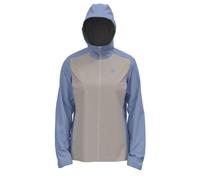 (TG. S) ODLO Giacca da Donna Aegis 2,5 l, Impermeabile, Blue Heron-Cloud Argento