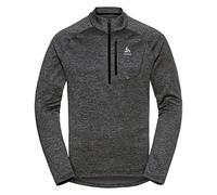 (TG. S) Odlo TENCIA, Maglia a Maniche Lunghe con Mezza Zip Uomo, Dark Grey Melan