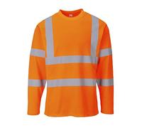 (TG. S) Portwest S278ORRS Maglietta Manica Lunga Alta Visibilit Classe 3, Aranc