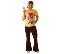 (TG. S) Rubie's - Maglietta Ufficiale I Love The 70's Anni '70, Taglia S - NUOVO