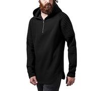 (TG. S) Urban Classics Pleat Sleeves Terry Hoody Felpa, Nero (Black 7), Small Uo