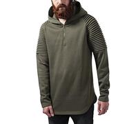 (TG. S) Urban Classics Pleat Sleeves Terry Hoody Felpa, Verde (Olive 176), S Uom