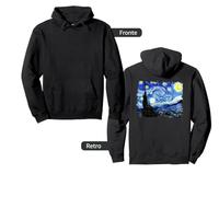 (TG. S) Van Gogh Notte Stellata Famosi Classici Arte Elegante Felpa con Cappucci