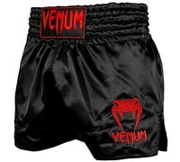(TG. S) VENUM Classic, Pantaloncini Muay Thai Unisex - Adulto, Nero/Rosso, S - N