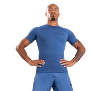 (TG. S) Venum Contender Rashguard À Manches Courtes T-Shirt, Blu, S Uomo - NUOV