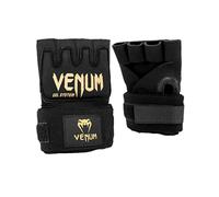 (TG. S) Venum Kontact Guanti unisex in gel con fasciatura, nero/oro, S - NUOVO