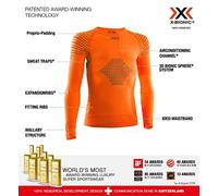(TG. S) X-Bionic Invent 4.0 Round Neck Long Sleeves, Strato Base Camicia Funzion