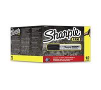 Sharpie pennarello indelebile con la canna metallica, con punta a scalpello extra large, nero, Scatola da 12
