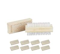 (TG. Set 10x spazzole) Relaxdays, Naturale Spazzola Mani in Legno, Set da 10 Spa