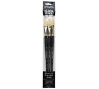 (TG. Set: 3 Pinsel) Winsor & Newton azanta Black Pennello per Olio e Acrilico Co
