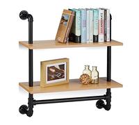 (TG. Set da 1 pz.) Relaxdays Scaffale da Parete in Design Industrial, Mensola a