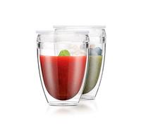 (TG. Set da 2 pezzi) Set 2 gobelets BODUM - Pavina To Go - Double paroi plastiqu