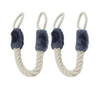 (TG. Set da 2 pz.) Relaxdays, Beige Corda Fermaporta di Sicurezza, Paracolpi, pe