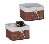 (TG. Set da 2) Relaxdays Cestini Portaoggetti Decorativi, Set 2 Ceste per Bagno