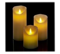 (TG. Set da 3) Relaxdays Candele a LED, Set da 3 Ceri con Funzione Timer e Fiamm