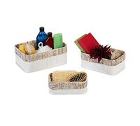 (TG. Set da 3) Relaxdays Set da 3 Cestini Portaoggetti, per Cosmetici o Asciugam