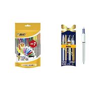 (TG. Set da 31 pezzi) BIC Penne a Sfera, Cristal Multicolour, per Fornitura per