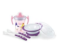 (TG. Set da 4 pezzi) NUK Learn To Eat Set | Trainer Cup Tazza Biberon (230 Ml) |