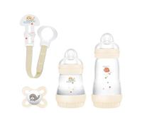 (TG. Set da 5 pezzi) MAM Welcome To The World, Set Regalo con 3 Biberon Easy Sta