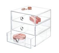 (TG. Set di 1) iDesign Porta trucchi con 3 cassetti, Mini cassettiera per trucco