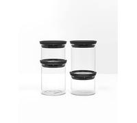 (TG. Set di 4) Brabantia 217463 Set di 4 barattoli impilabili (2 x 0,3 L + 2 x 0