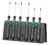 (TG. Size) Wera, 2052/6 Assortimento di giraviti per l'elettronica + rack, 6 pez