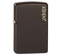(TG. Standard) Accendino Zippo® Brown con Logo 49180ZL, Accendino Antivento Ric