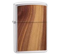 (TG. Standard) Zippo Accendino antivento unisex WOODCHUCK CEDAR EMBLEM, cromato,