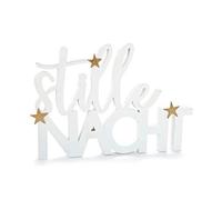 (TG. stille NACHT) HEITMANN DECO Schriftzug Frohes Fest aus Holz - Weiß, Gold,
