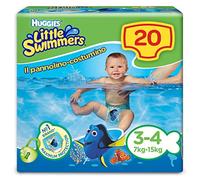 (TG. Taglia 3+ (5-11 kg)) Huggies Little Swimmers Pannolini, Taglia 3/4 (7-15 kg
