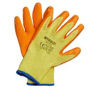(TG. Taglia unica) Am-Tech - Guanti lattice con rivestimento, colore arancio - N