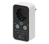 (TG. Taglia unica) Brennenstuhl Timer digitale con conto alla rovescia USB A e U