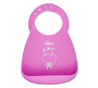 (TG. Taglia unica) CHICCO Bavaglina Rigida Easy Roll, in Morbido Silicone, Prati