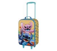 (TG. Taglia Unica) Disney Lilo e Stitch Ocean-Valigia Trolley Soft 3D, Blu, 17 x