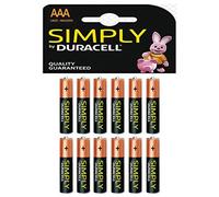 (TG. taglia unica) Duracell - Batterie AAA Simply (confezione da 12) - NUOVO