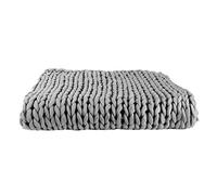 (TG. Taglia unica) HOME DECO FACTORY, Plaid in Maglia Grossa, Grigio, 120 cm x 1