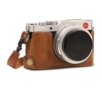 (TG. Taglia unica) MegaGear Custodia in Vera pelle per Leica D-Lux 7 - Marrone -